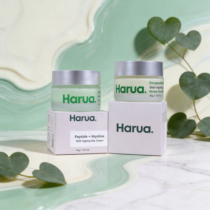 HARUA Well-Ageing Day & Night Cream Combo – Peptide Firming Day Cream + Retinol Renewal Night Cream | 45g+45g
