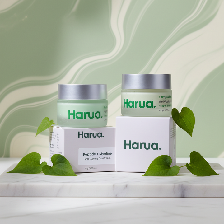 HARUA Well-Ageing Day & Night Cream Combo – Peptide Firming Day Cream + Retinol Renewal Night Cream | 45g+45g